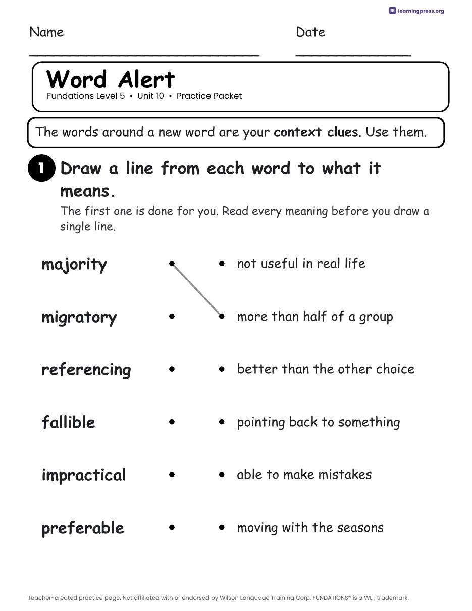 Preview page 3 of Fundations Level 5 — Complete Level Bundle (Units 1–15)