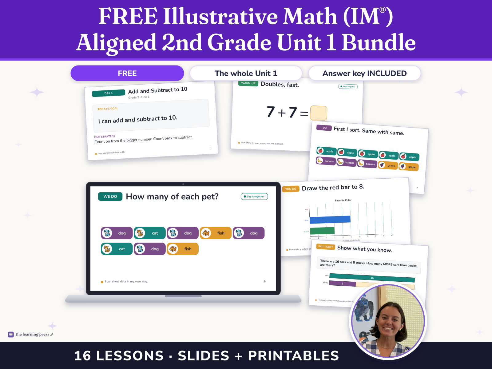 Preview page 1 of FREE Illustrative Math (IM®) Aligned 2nd Grade Unit 1 Bundle: Adding, Subtracting, and Working with Data