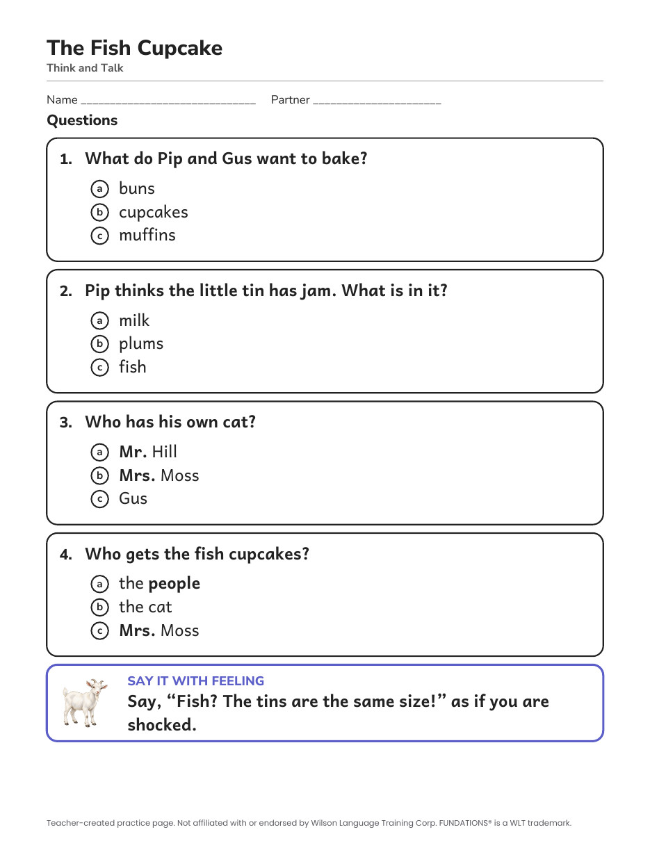 Preview page 3 of Fundations-Aligned Partner Reader's Theater · Level 1 Unit 12