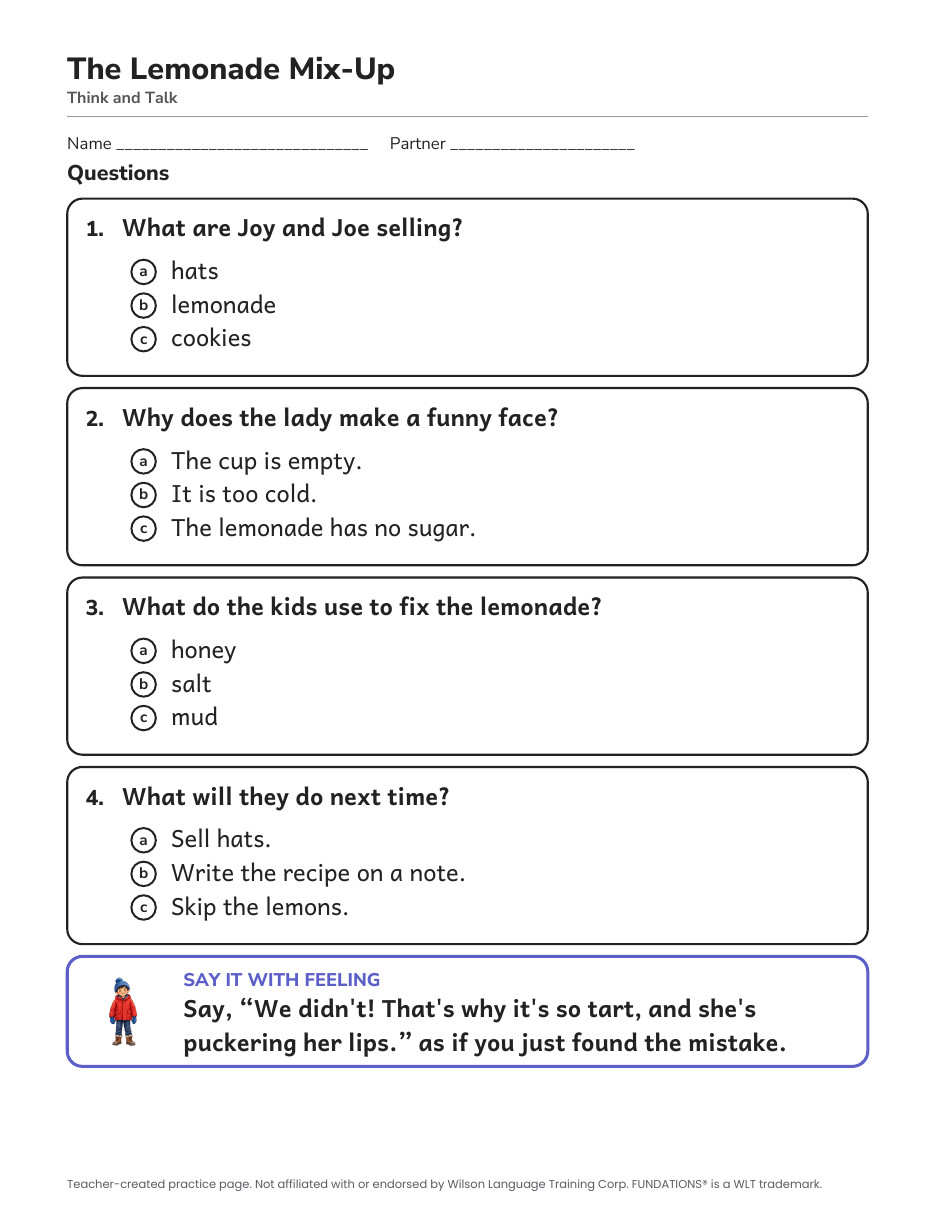 Preview page 3 of Fundations-Aligned Partner Reader's Theater · Level 3 Unit 11