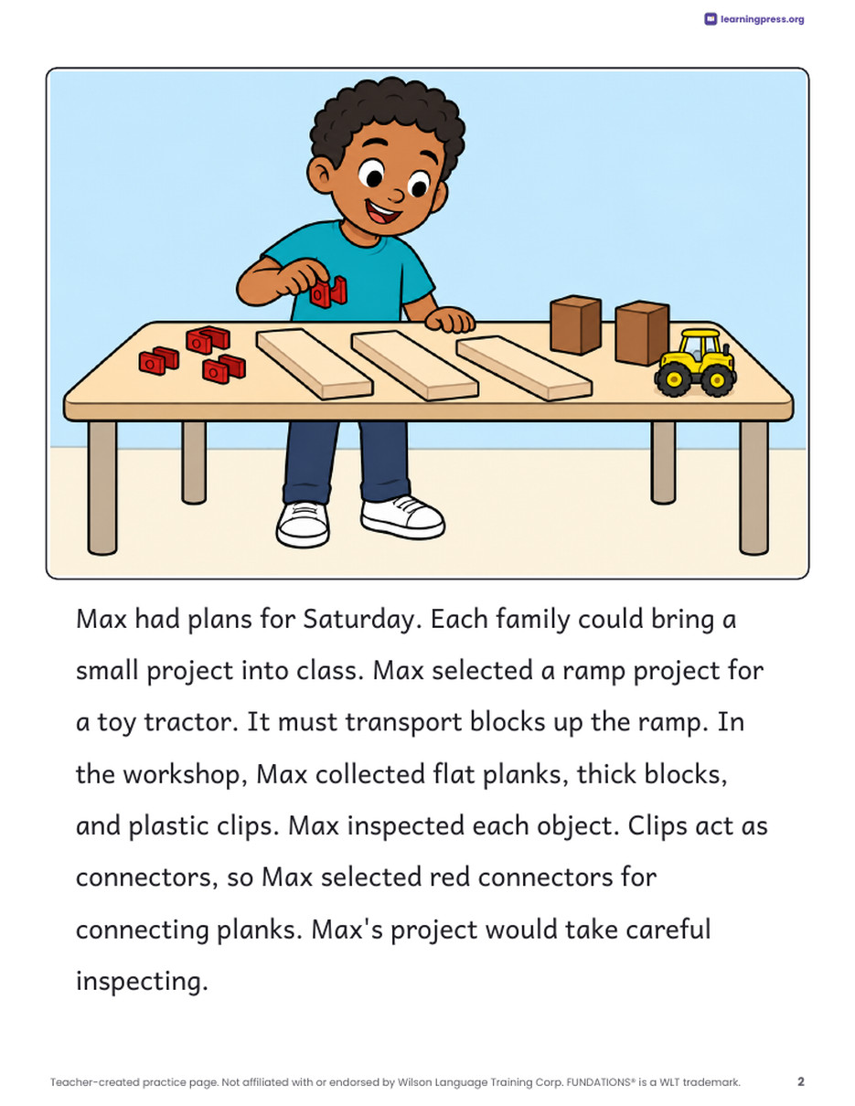 Preview page 3 of Fundations®-Aligned Decodable Reader · Level 3 Bonus Unit