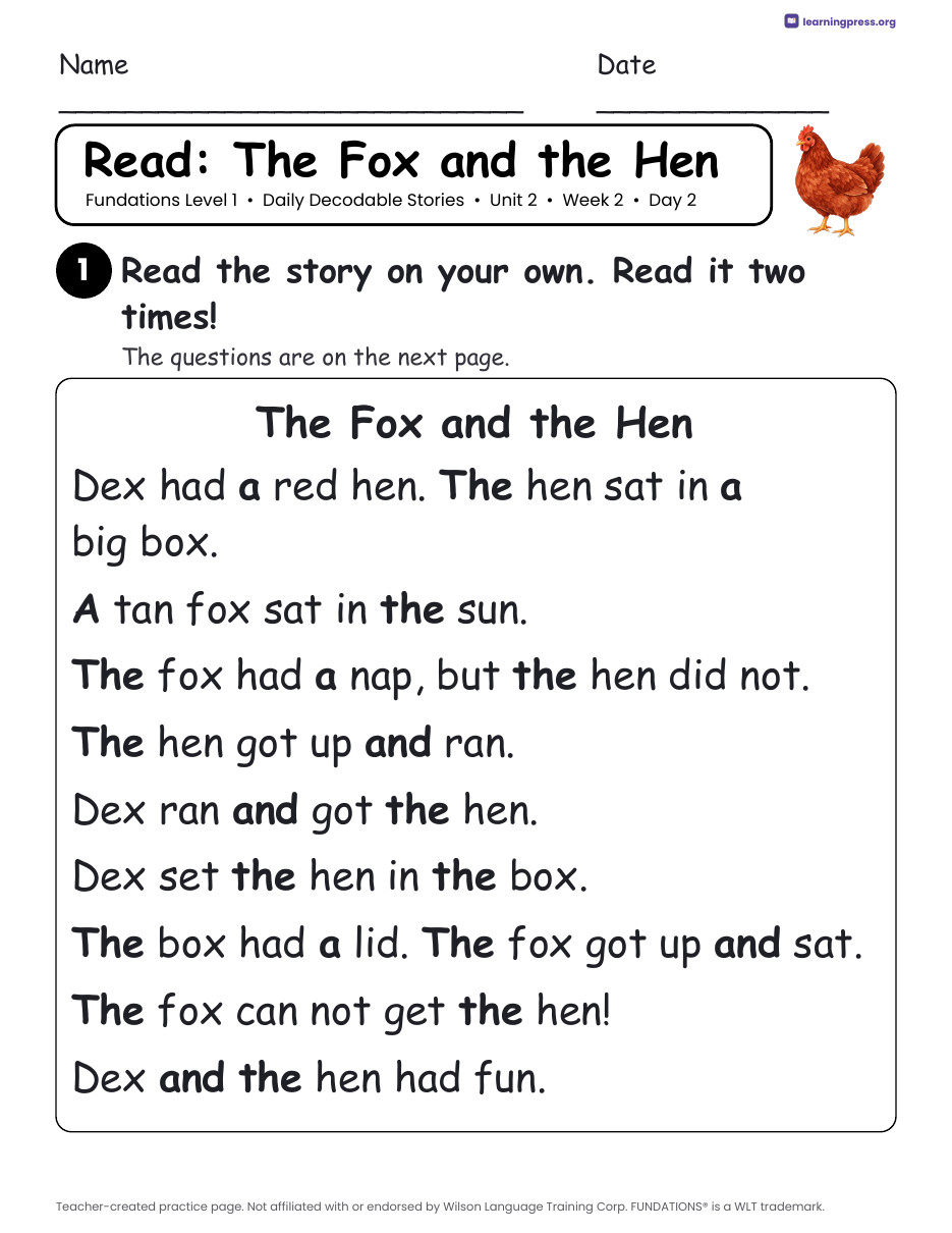 Preview page 2 of Fundations®-Aligned Level 1 Complete Bundle + Daily Decodable Stories + Decodable Readers