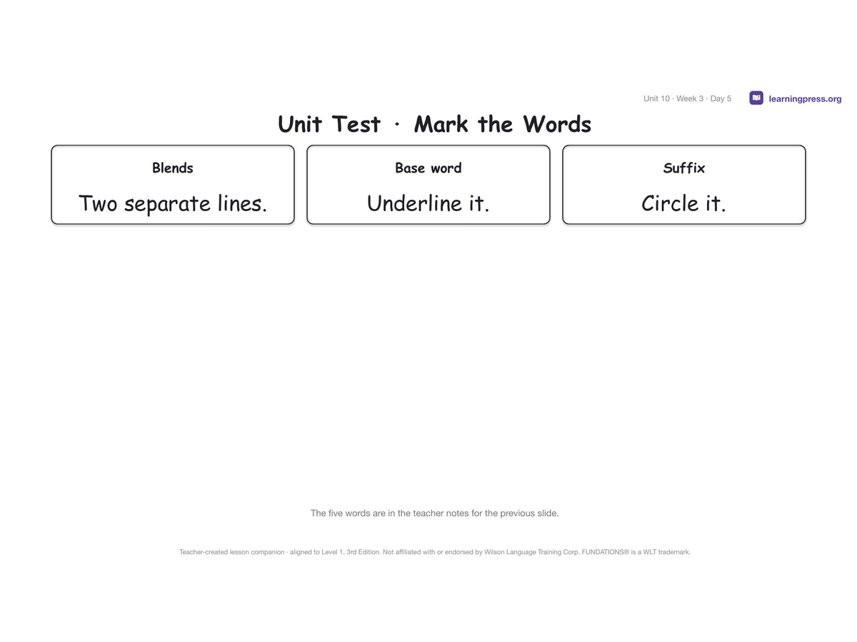Preview page 4 of Fundations Level 1 Unit 10 Lesson Slides – 3rd Edition Aligned