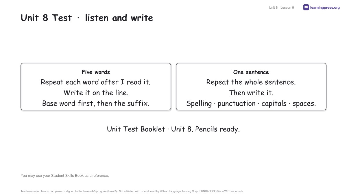 Preview page 4 of Fundations Level 5 Unit 8 Lesson Slides