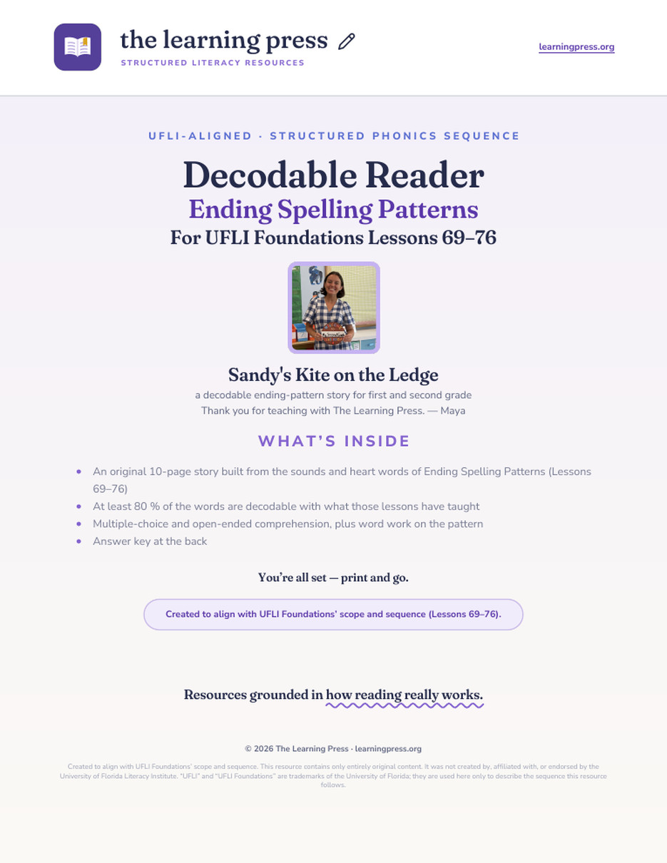 Preview page 1 of UFLI-Aligned Decodable Reader · Lessons 69–76