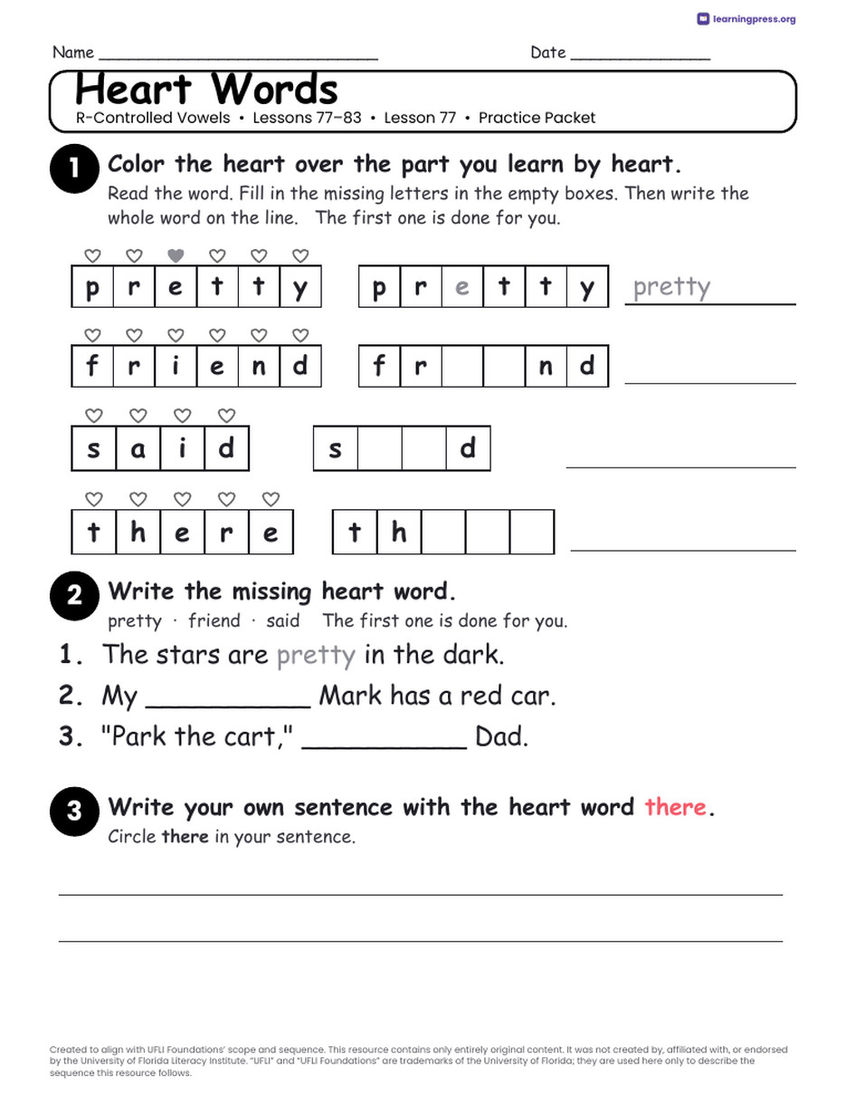 Preview page 3 of R-Controlled Vowels Unit Bundle · Lessons 77–83