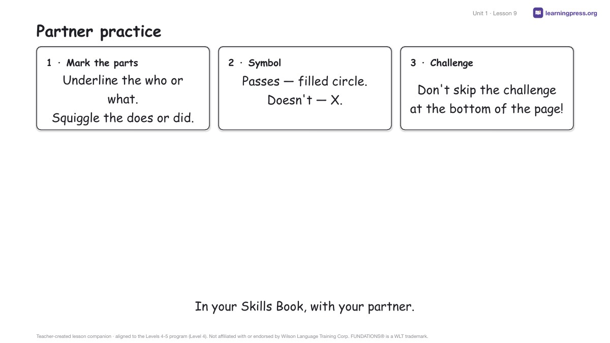 Preview page 4 of Fundations Level 4 Unit 1 Lesson Slides