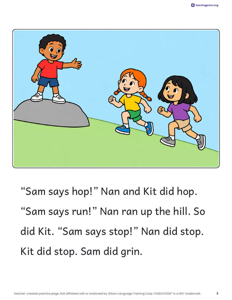 Preview page 4 of Fundations®-Aligned Decodable Reader · Level 1 Unit 9