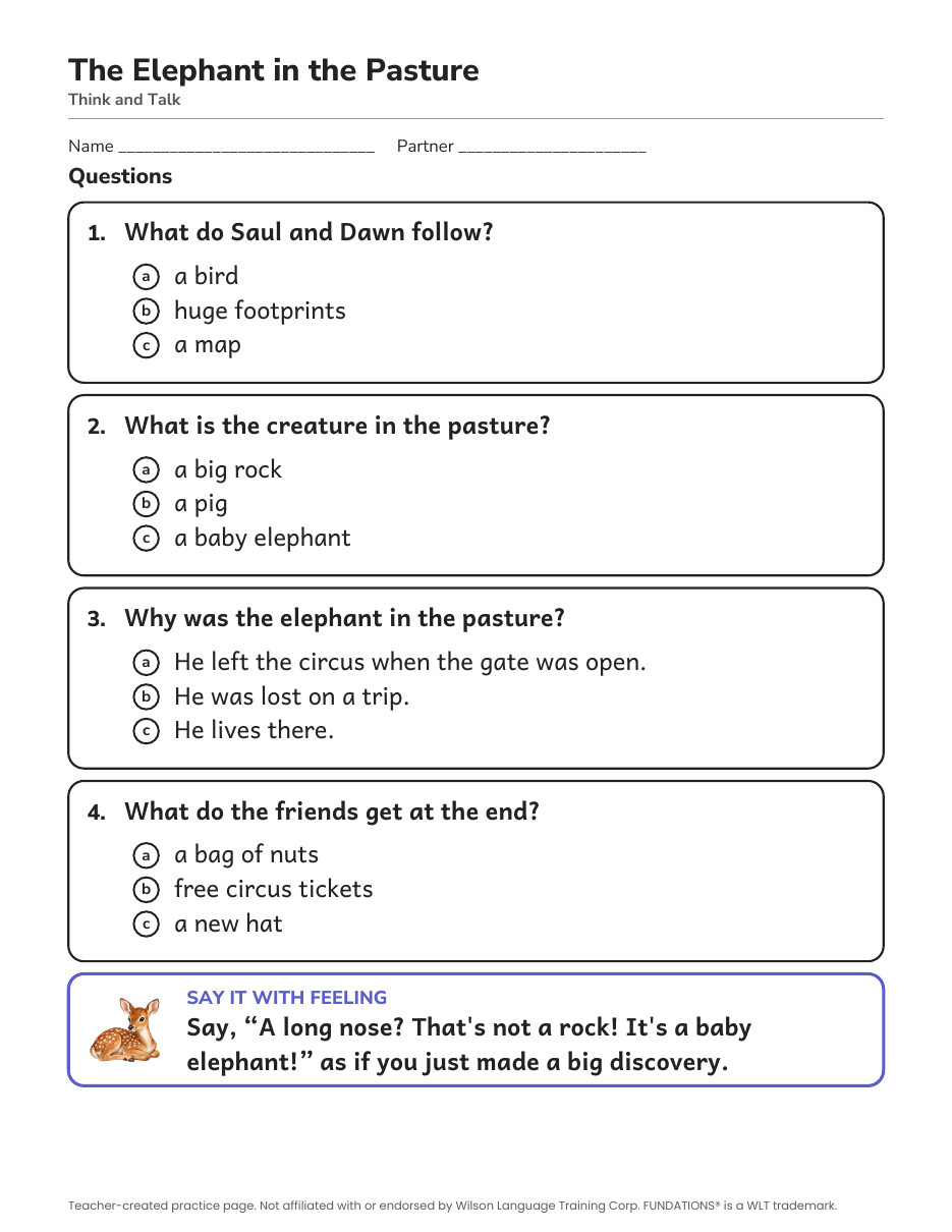 Preview page 3 of Fundations-Aligned Partner Reader's Theater · Level 3 Unit 14