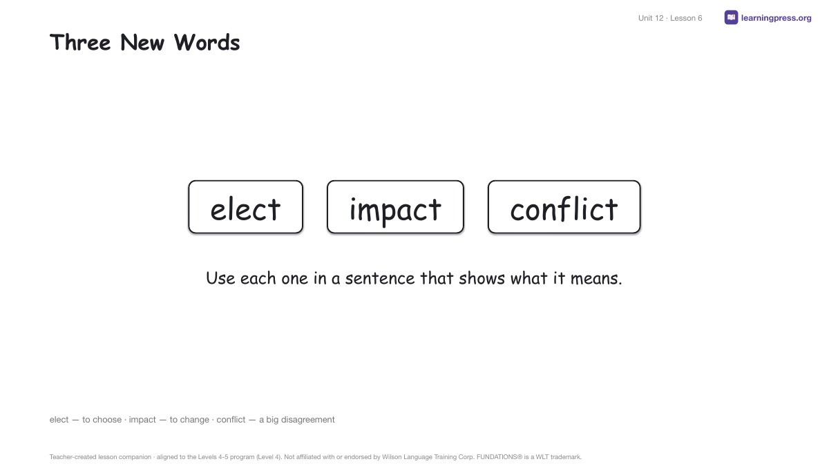 Preview page 3 of Fundations Level 4 Unit 12 Lesson Slides
