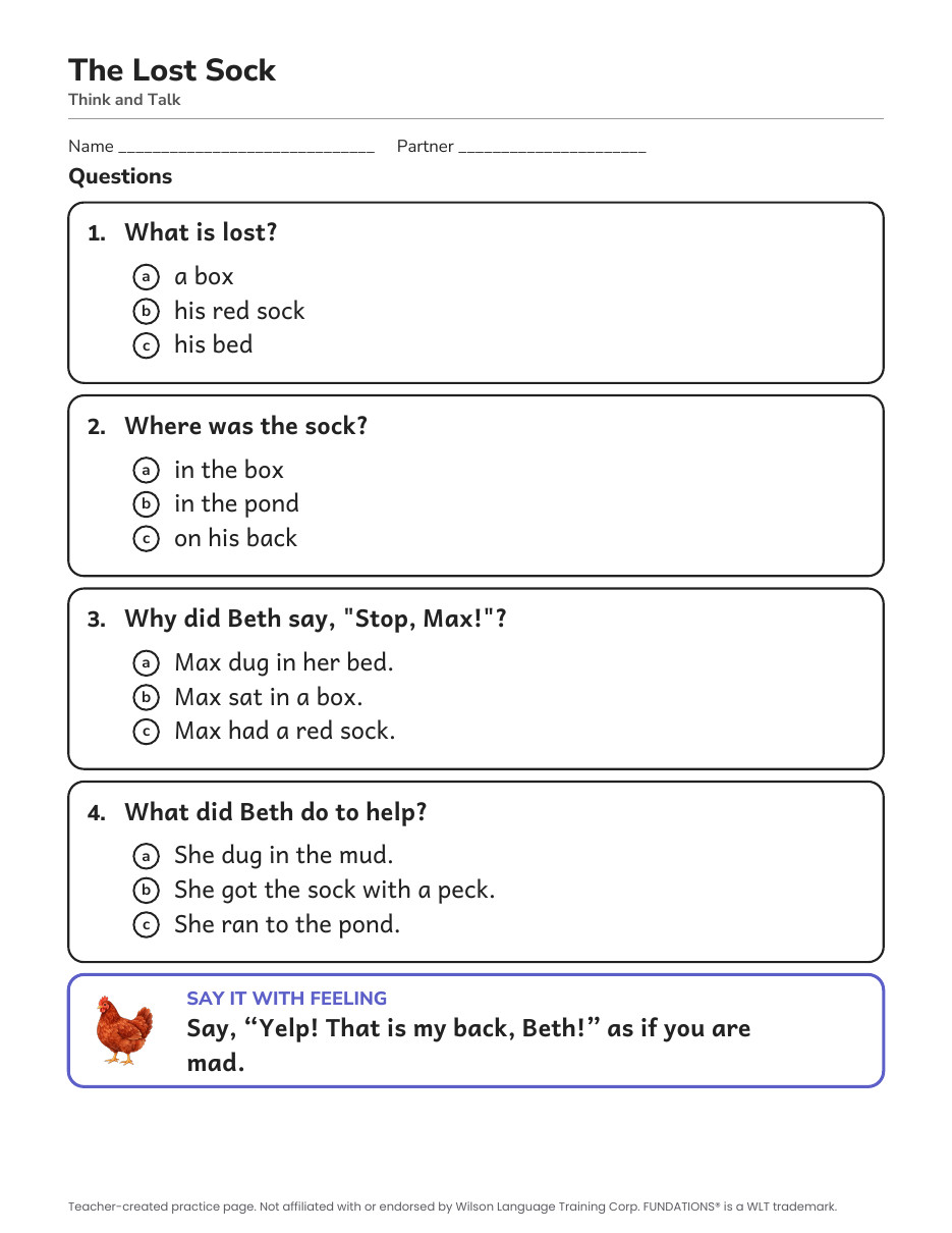 Preview page 3 of Fundations-Aligned Partner Reader's Theater · Level 2 Unit 1