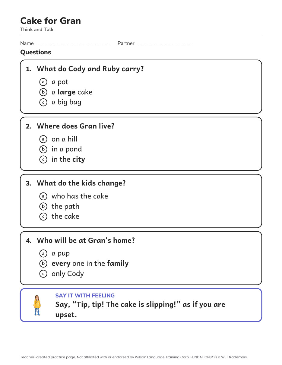Preview page 3 of Fundations-Aligned Partner Reader's Theater · Level 2 Unit 7