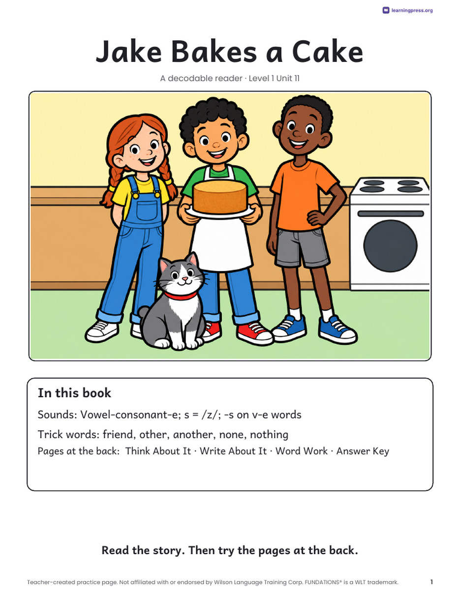 Preview page 2 of Fundations®-Aligned Decodable Reader · Level 1 Unit 11