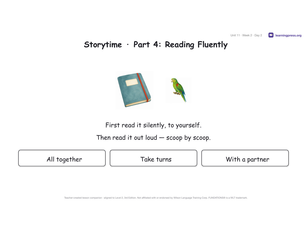 Preview page 3 of Fundations Level 2 Unit 11 Lesson Slides – 3rd Edition Aligned