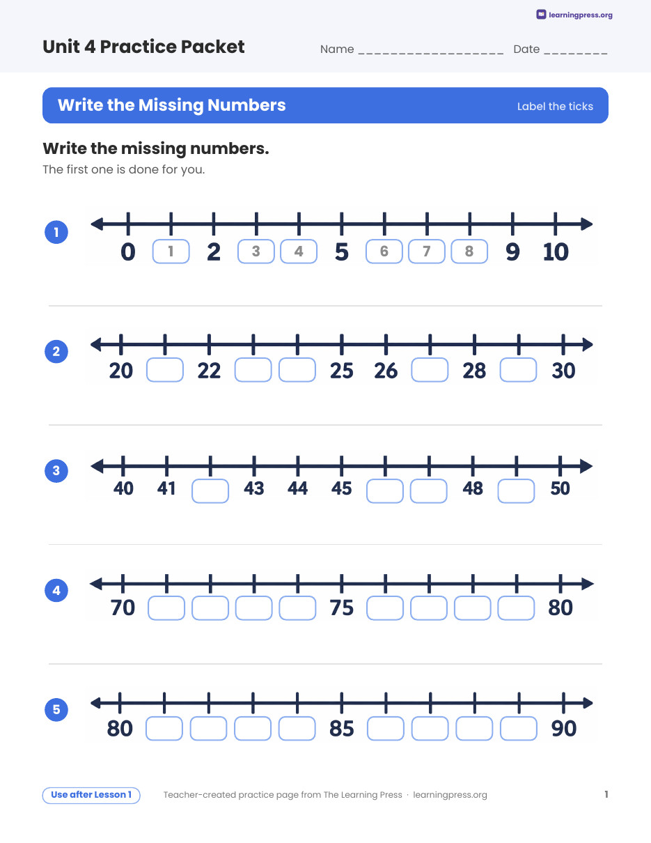 Preview page 1 of Illustrative Math (IM®) Aligned 2nd Grade Unit 4 Practice Packet (Color & B&W)