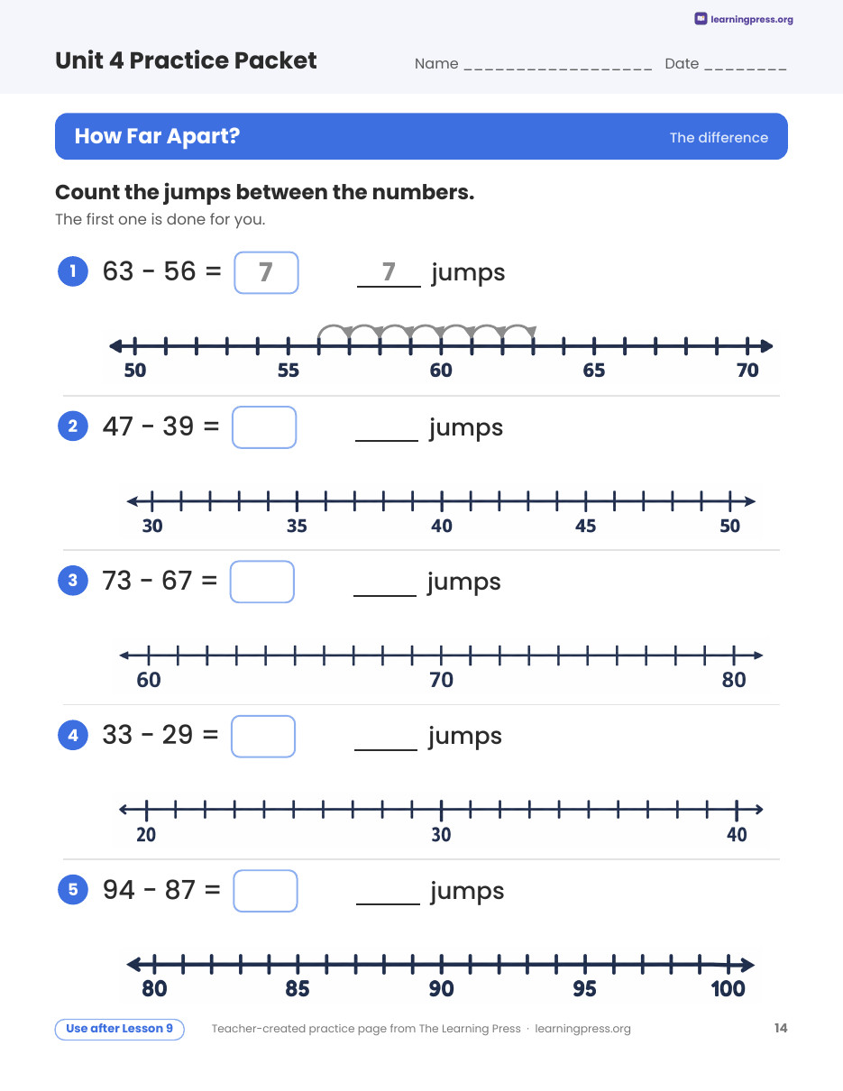Preview page 3 of Illustrative Math (IM®) Aligned 2nd Grade Unit 4 Practice Packet (Color & B&W)