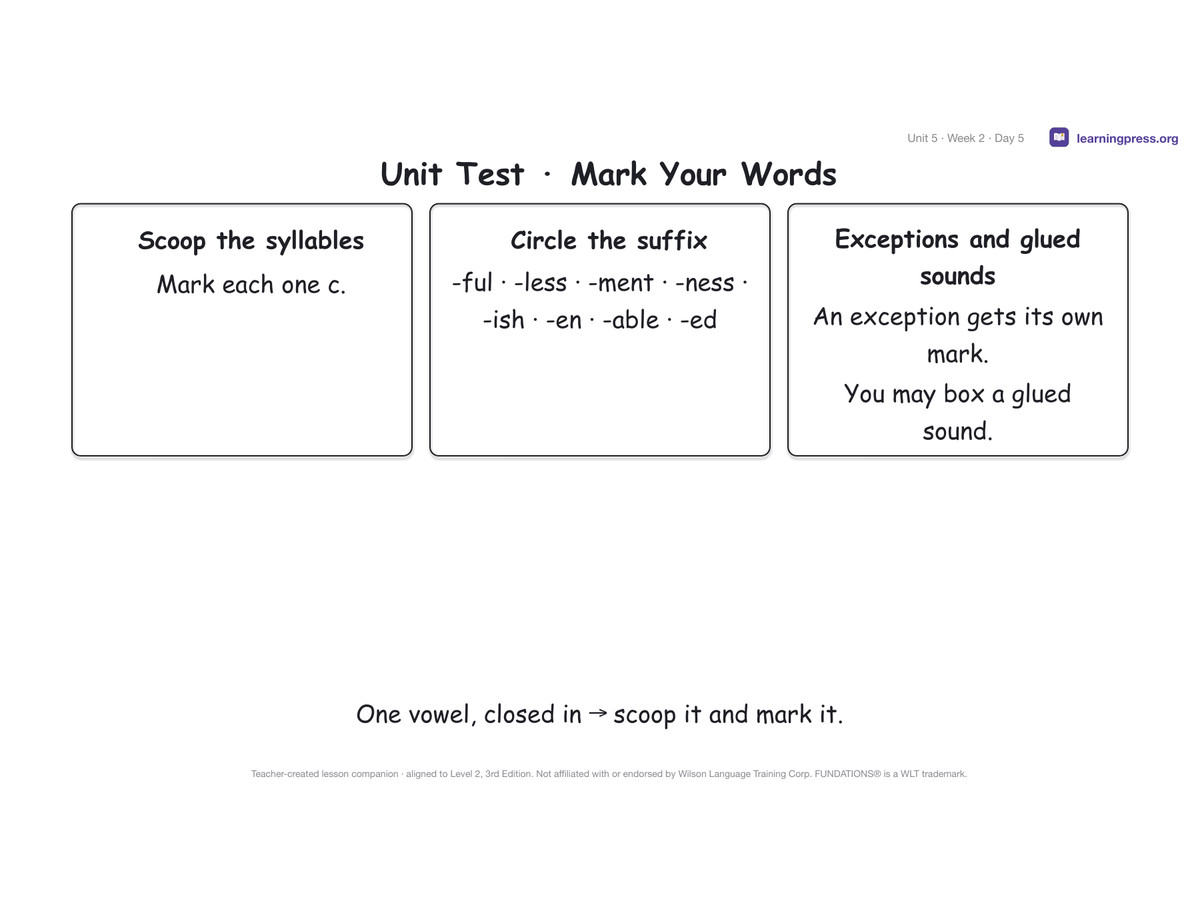 Preview page 4 of Fundations Level 2 Unit 5 Lesson Slides – 3rd Edition Aligned