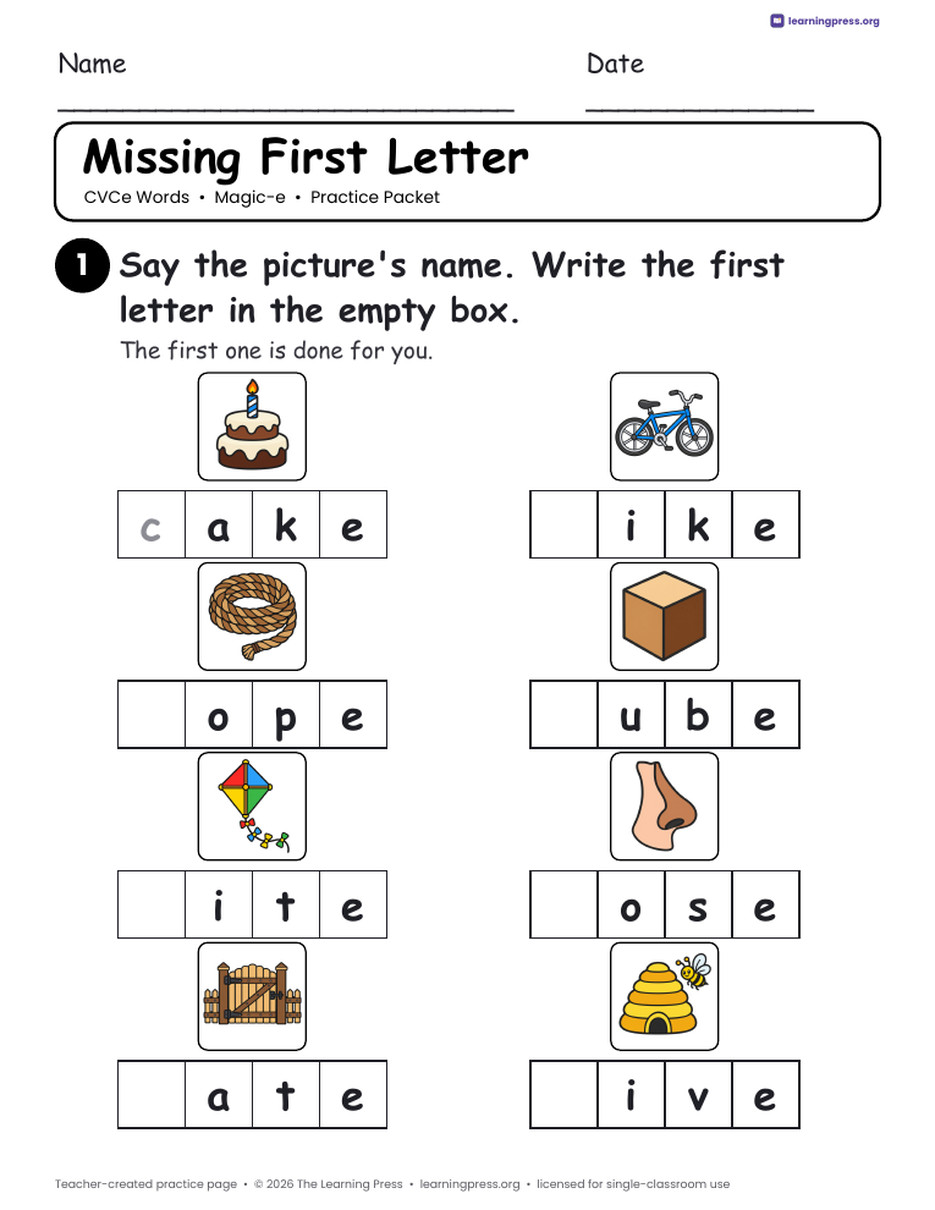Preview page 4 of CVCe Mega Practice Packet
