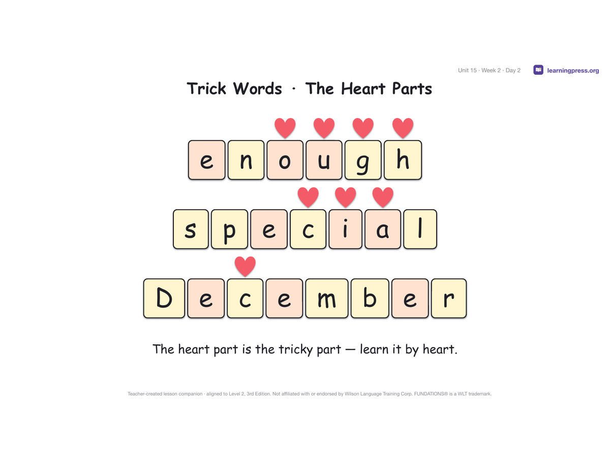 Preview page 3 of Fundations Level 2 Unit 15 Lesson Slides – 3rd Edition Aligned
