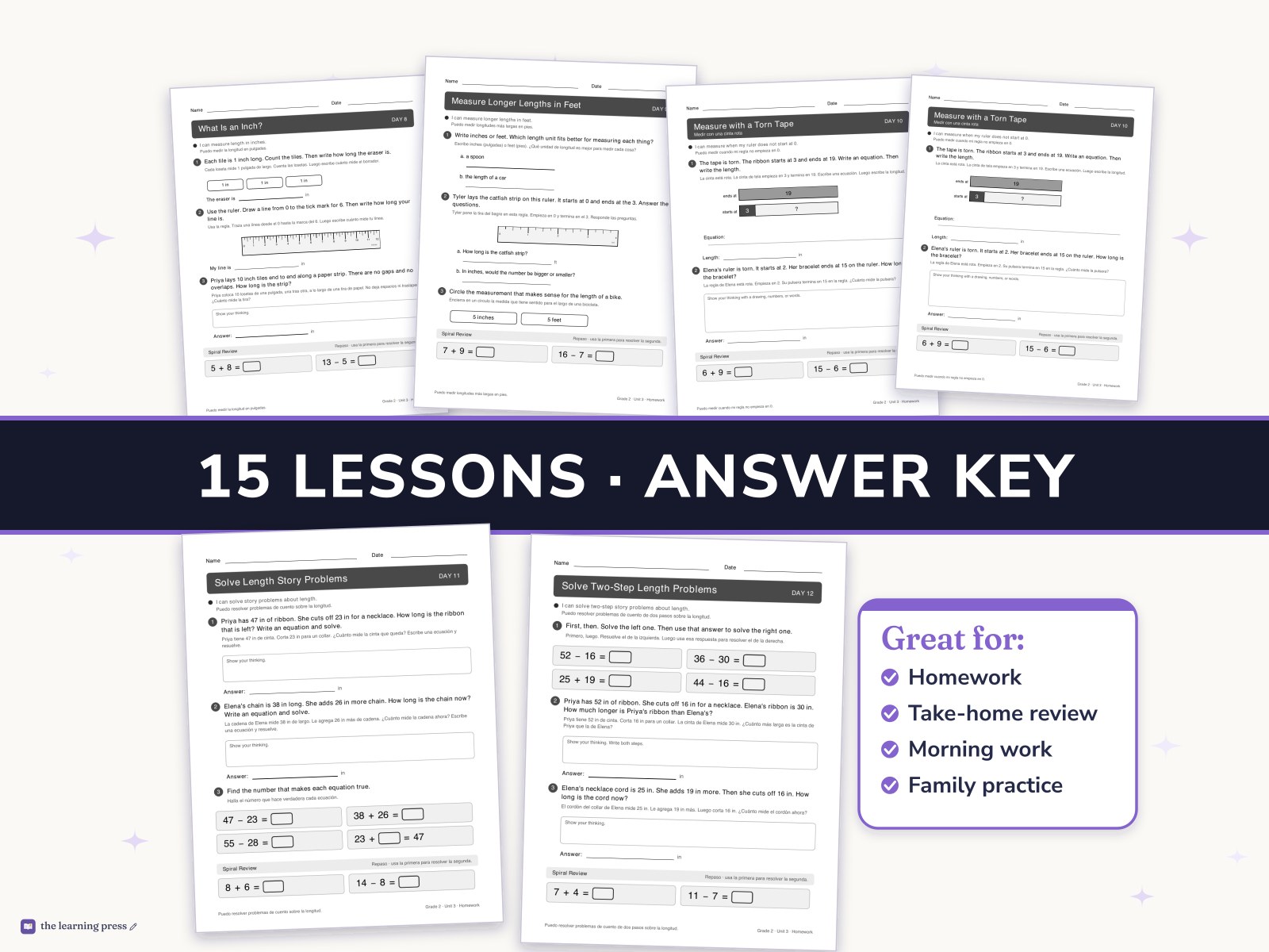 Preview page 3 of Illustrative Math (IM®) Aligned 2nd Grade Unit 3 Homework: Measuring Length