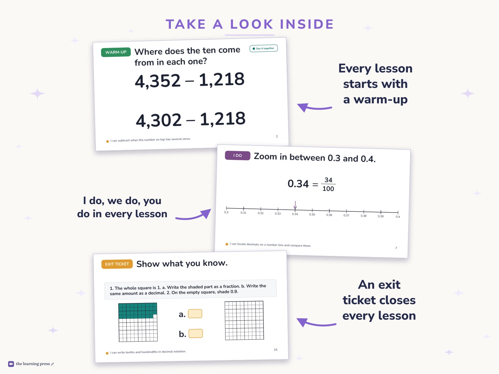 Preview page 2 of Illustrative Math (IM®) Aligned 4th Grade Unit 4 Slides: From Hundredths to Hundred-thousands