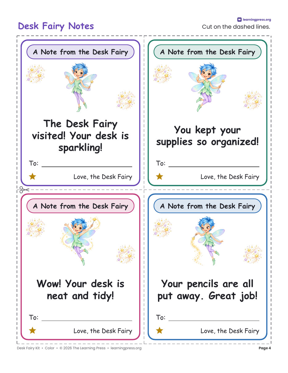 Preview page 1 of Desk Fairy Notes & Reward Coupons · Classroom Management Printable