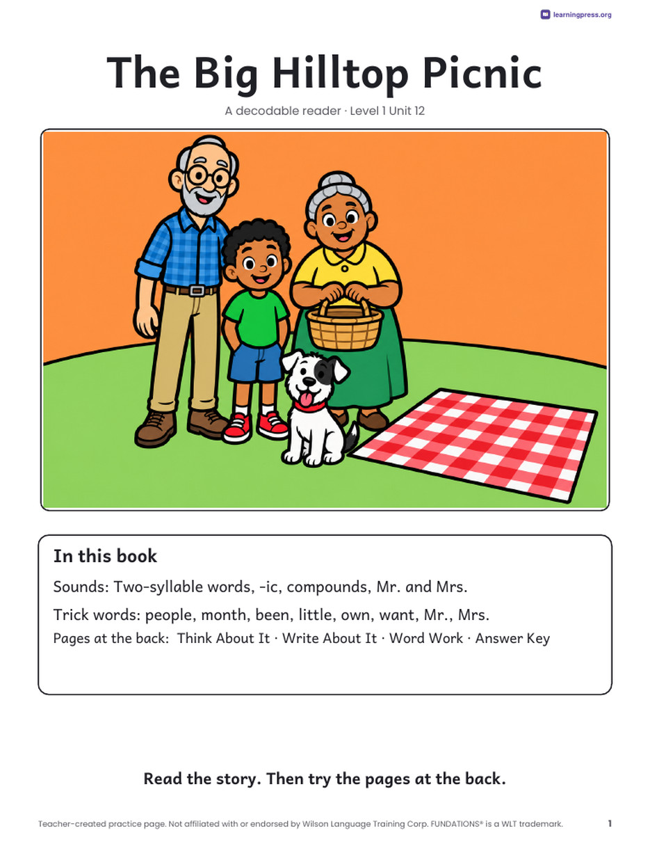 Preview page 2 of Fundations®-Aligned Decodable Reader · Level 1 Unit 12