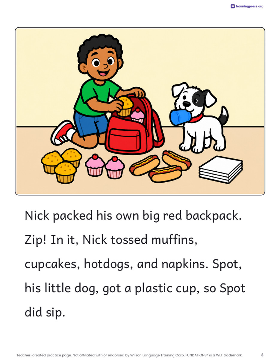 Preview page 4 of Fundations®-Aligned Decodable Reader · Level 1 Unit 12