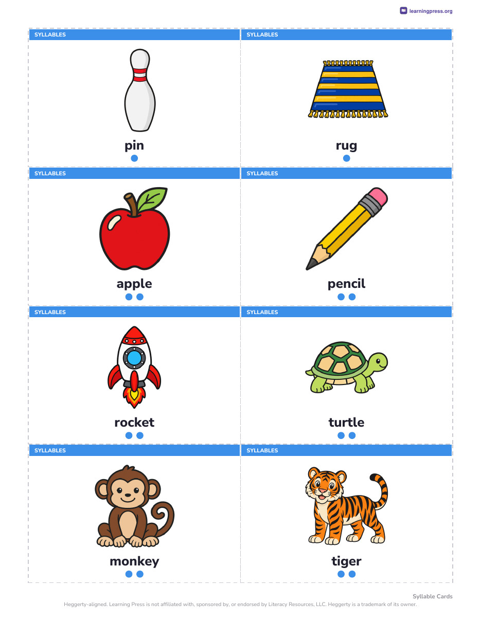 Preview page 2 of Heggerty-Aligned Kindergarten Phonemic Awareness Picture Cards | Daily Routine