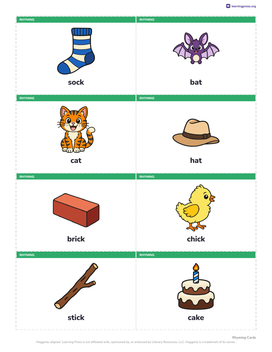 Preview page 3 of Heggerty-Aligned Kindergarten Phonemic Awareness Picture Cards | Daily Routine