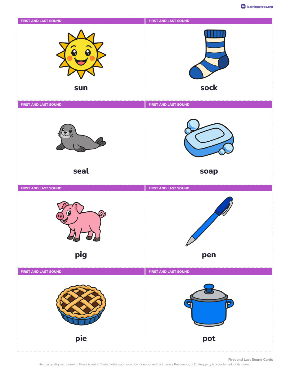 Preview page 4 of Heggerty-Aligned Kindergarten Phonemic Awareness Picture Cards | Daily Routine
