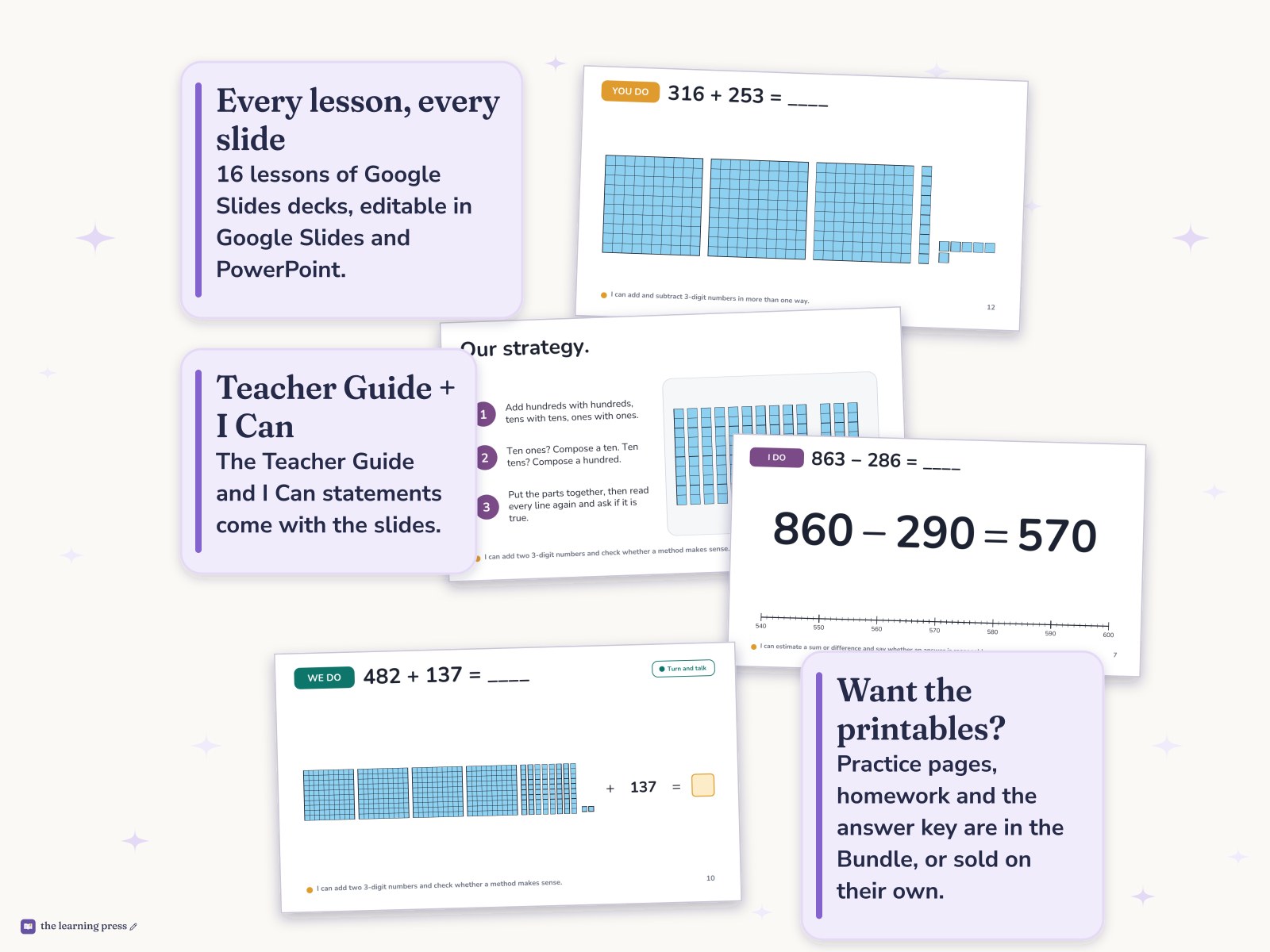 Preview page 4 of Illustrative Math (IM®) Aligned 2nd Grade Unit 7 Slides: Add and Subtract within 1,000