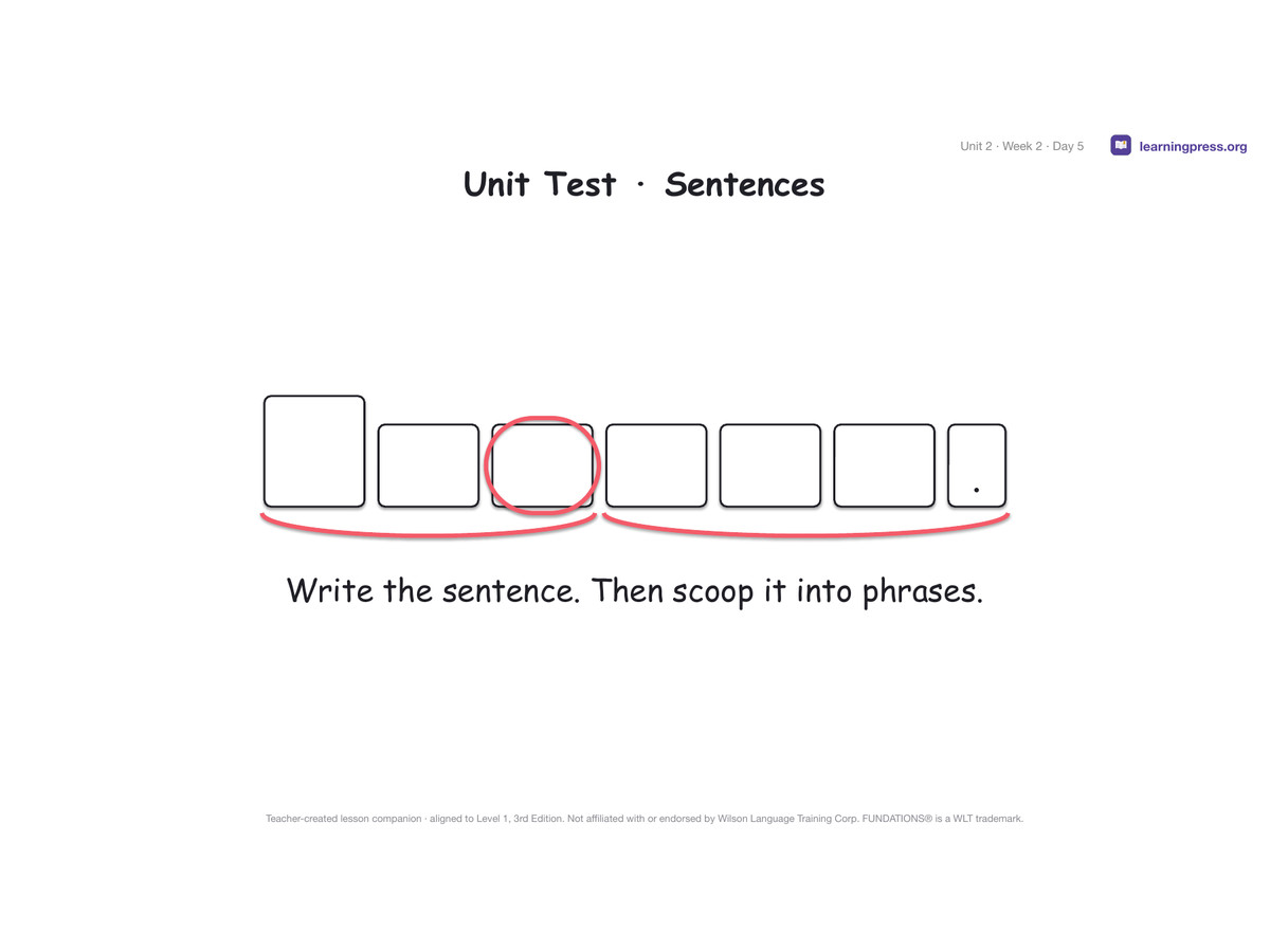 Preview page 4 of Fundations Level 1 Unit 2 Lesson Slides – 3rd Edition Aligned