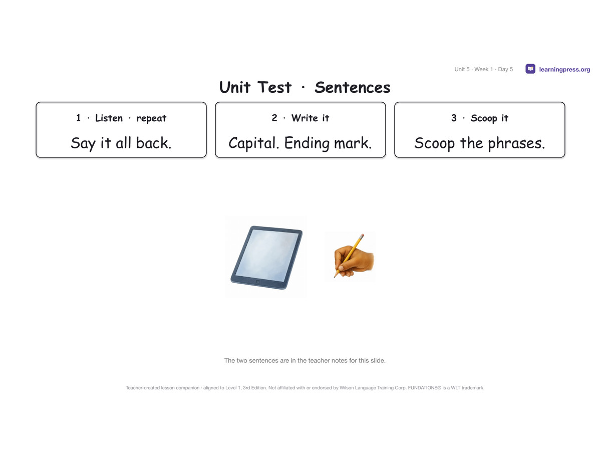 Preview page 4 of Fundations Level 1 Unit 5 Lesson Slides – 3rd Edition Aligned