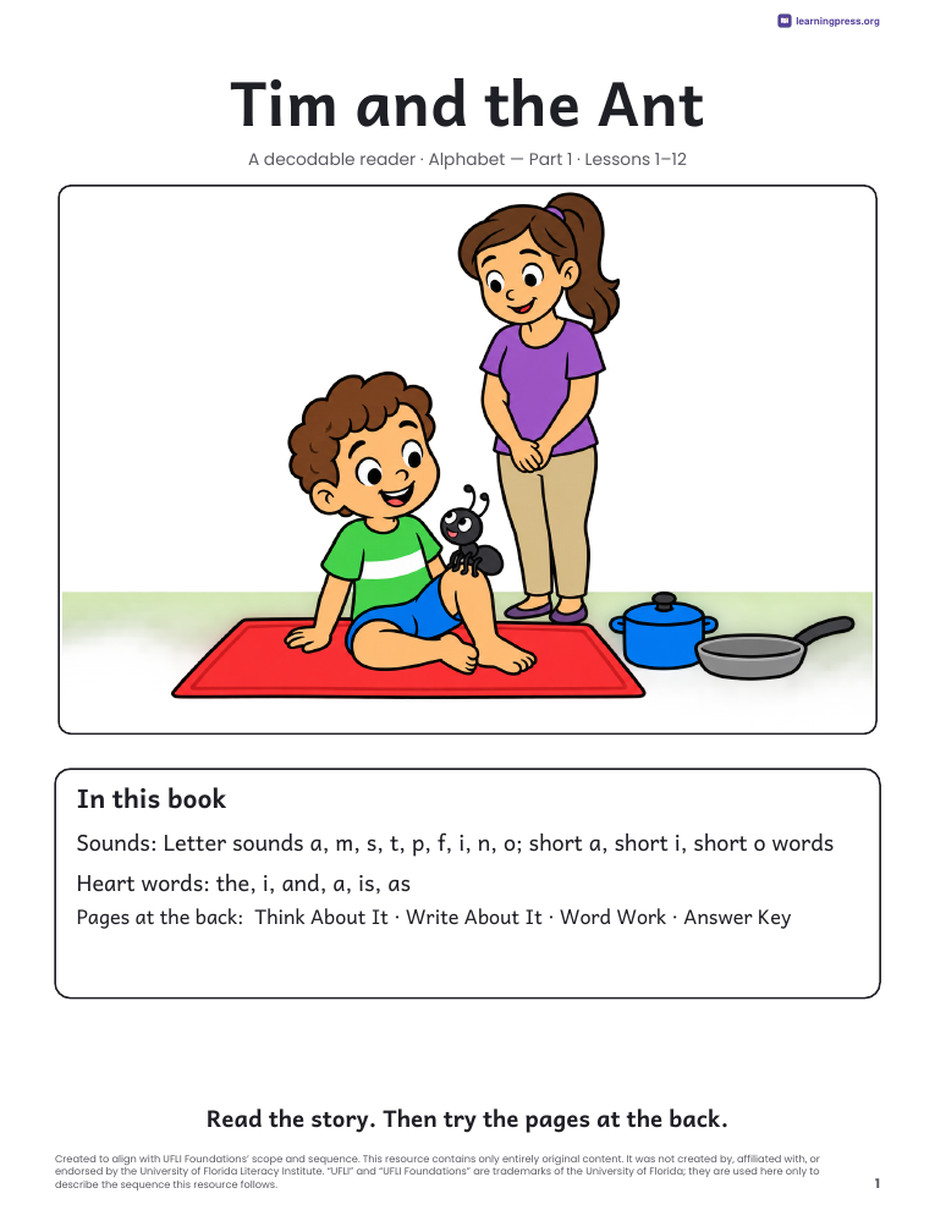 Preview page 2 of UFLI-Aligned Decodable Reader · Lessons 1–12