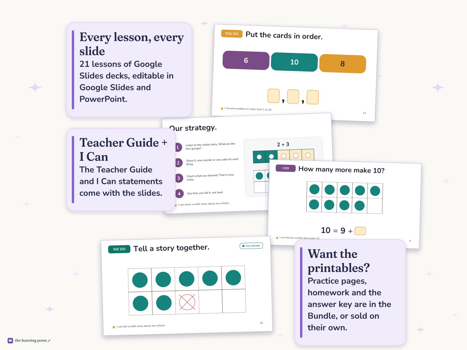 Preview page 4 of Illustrative Math (IM®) Aligned Kindergarten Unit 8 Slides: Putting It All Together