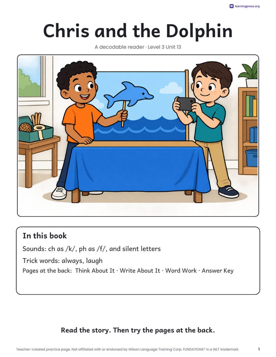 Preview page 2 of Fundations®-Aligned Decodable Reader · Level 3 Unit 13