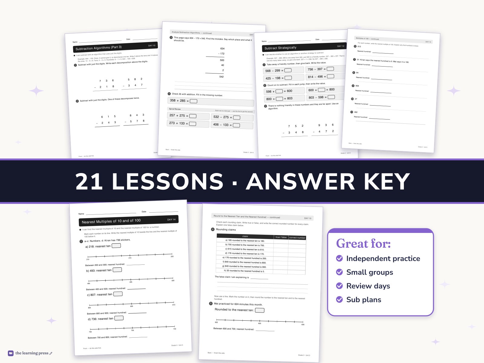 Preview page 3 of Illustrative Math (IM®) Aligned 3rd Grade Unit 3 Worksheets: Wrapping Up Addition and Subtraction within 1,000