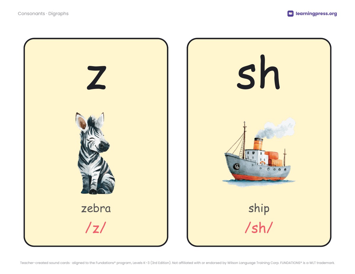 Preview page 2 of Fundations Sound Cards