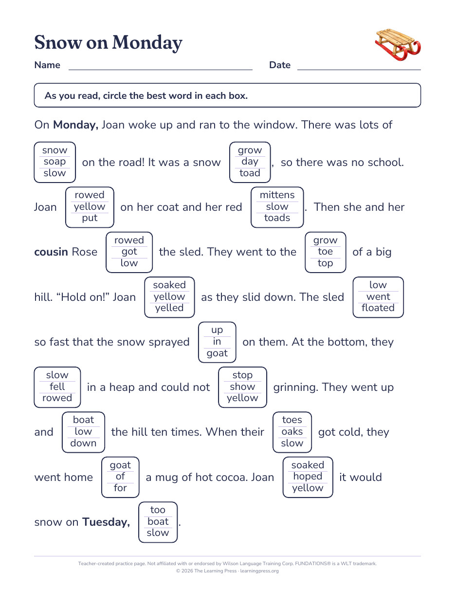 Preview page 1 of Fundations®-Aligned Maze Passages · Level 2 Unit 13