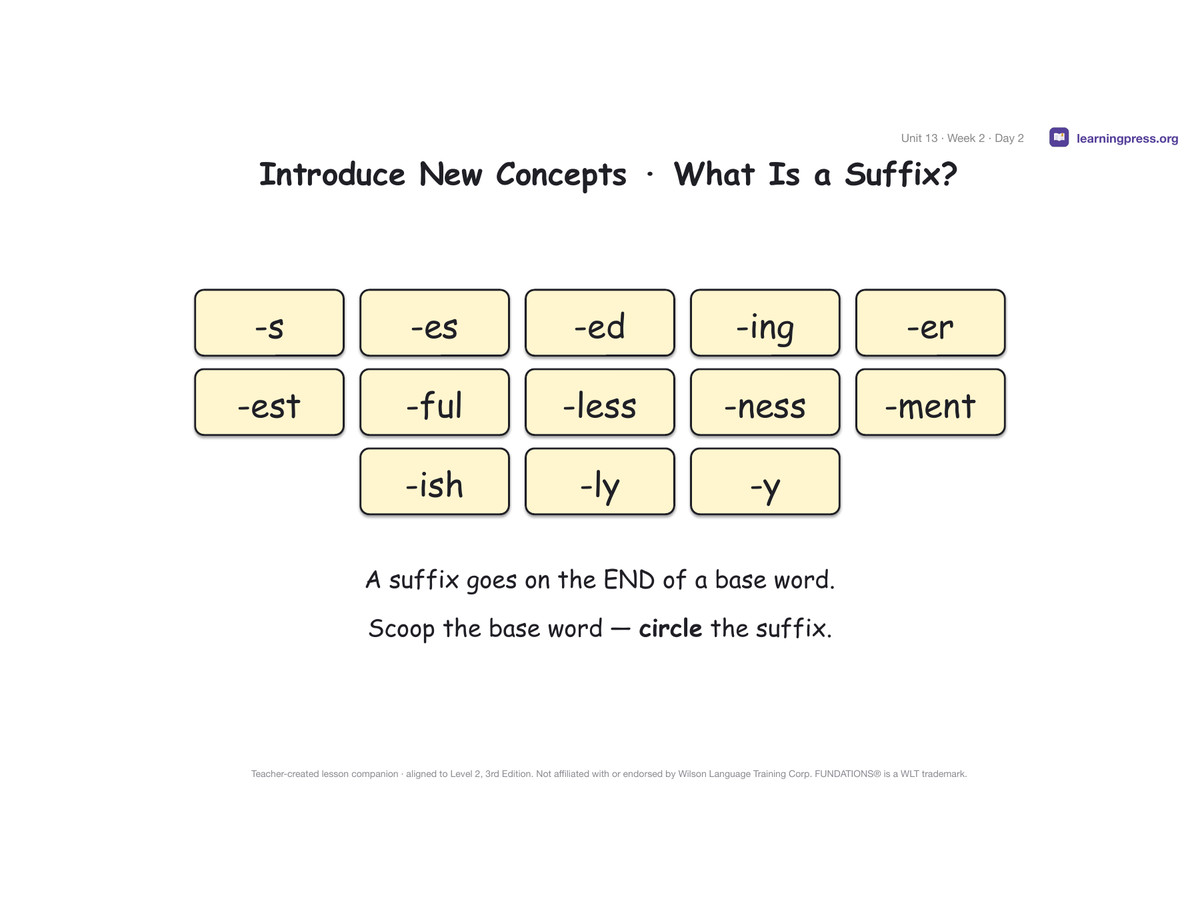 Preview page 3 of Fundations Level 2 Unit 13 Lesson Slides – 3rd Edition Aligned