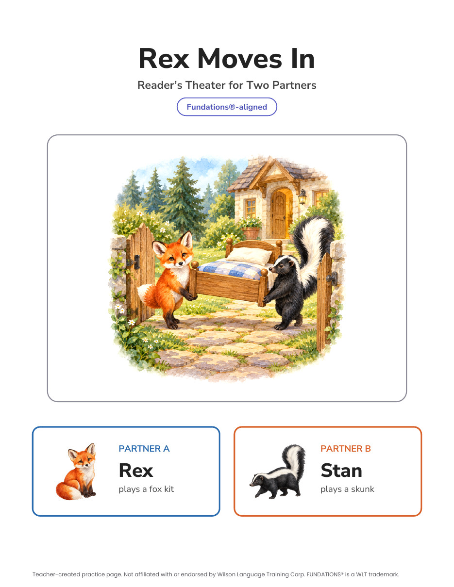 Preview page 1 of Fundations-Aligned Partner Reader's Theater · Level 2 Unit 6