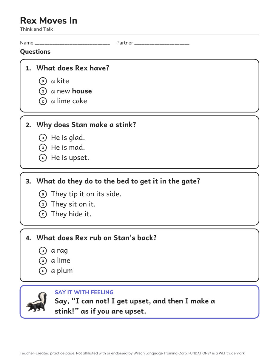 Preview page 3 of Fundations-Aligned Partner Reader's Theater · Level 2 Unit 6
