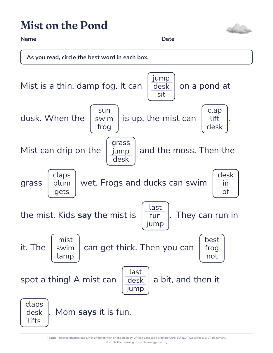 Preview page 2 of Fundations®-Aligned Maze Passages · Level 1 Unit 9
