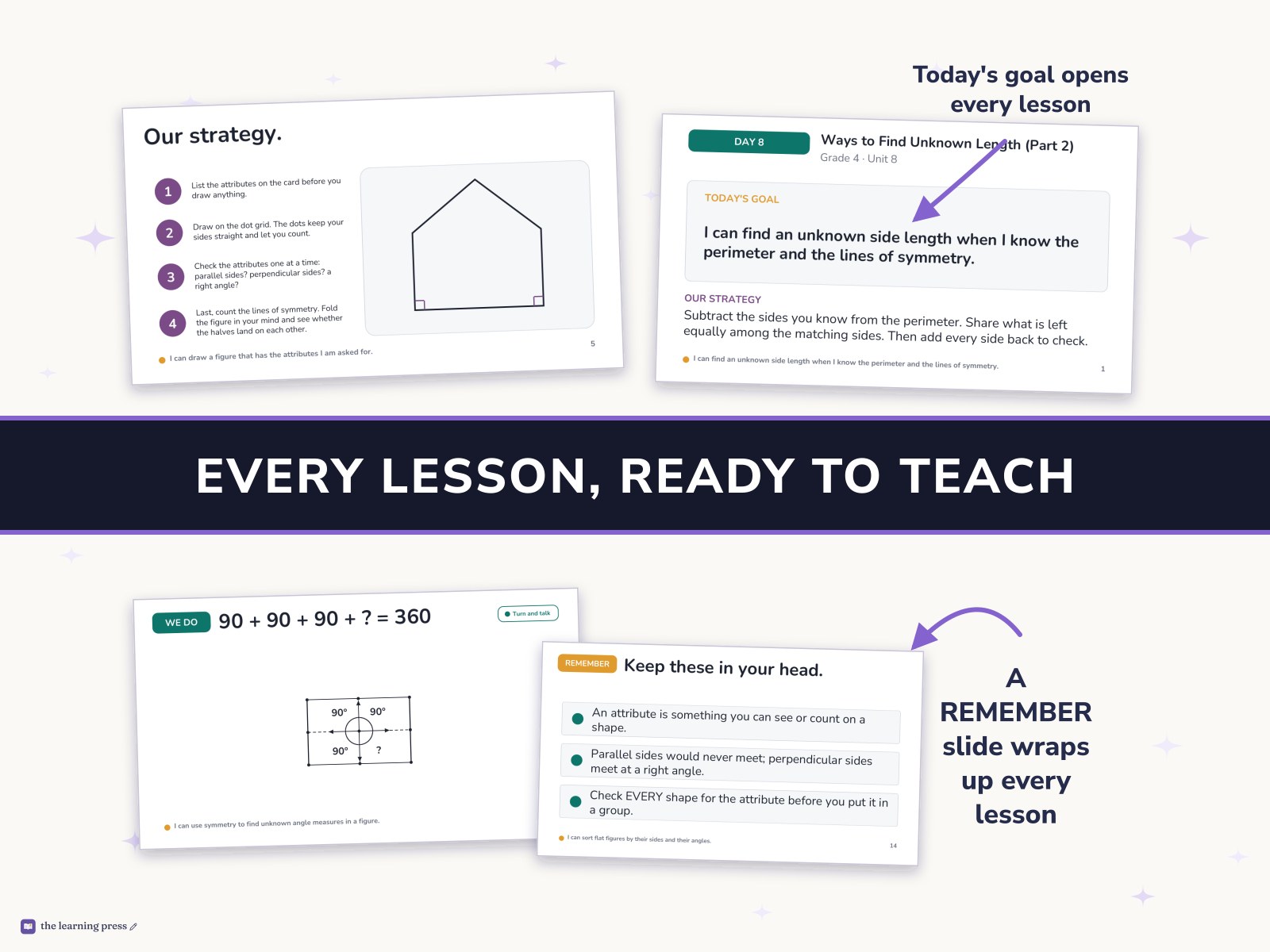 Preview page 3 of Illustrative Math (IM®) Aligned 4th Grade Unit 8 Slides: Properties of Two-dimensional Shapes